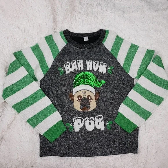 Pug holiday christmas sweater one size - Picture 1 of 11